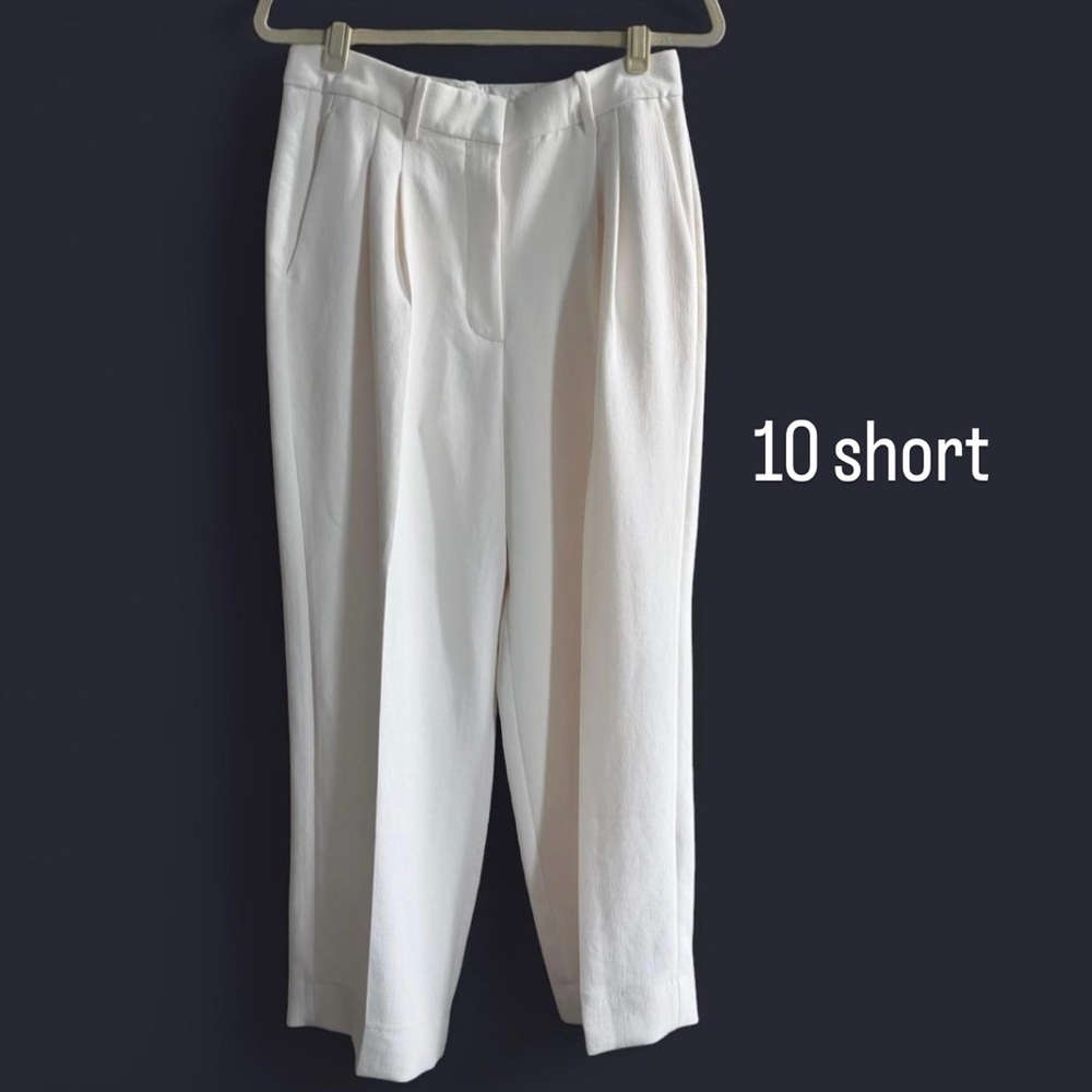 Aritzia White Tailored High-Waist Trousers